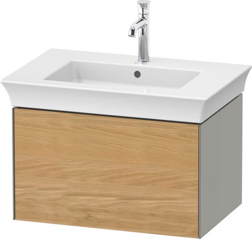 Duravit White Tulip Waschtischunterbau wandhängend Natur Eiche & Stein Grau Matt & Seidenmatt 684x45