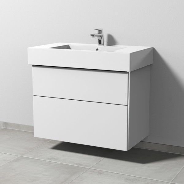 Sanipa 3way Waschtischunterbau zu Duravit Vero Waschtisch mit 2 Auszügen, Weiß-Soft