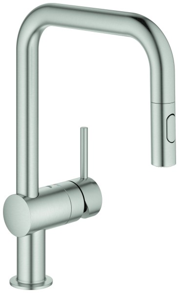 GROHE EH-Spültischbatterie Minta 32322 U-Auslauf Spülbrause supersteel, 32322DC2