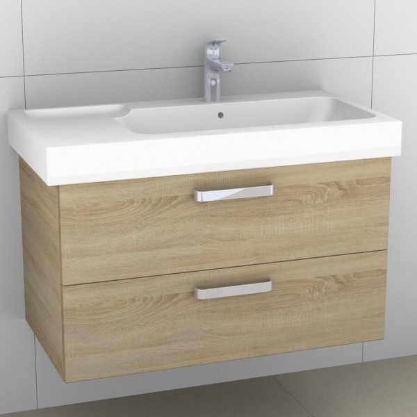 Artiqua 413 Waschtischunterschrank für iCon 124195 Castello Eiche quer NB, 413-WU2L-K09-7134-426