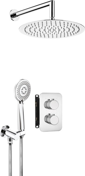 Neuesbad Unterputz Duschtermostat-Set rund, Oberfläche: chrom