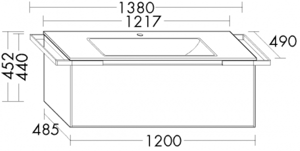 Burgbad Keramik Waschtisch-Set YSO PG2 HGL Dunkelgrau Ultramatt/Alpinweiss, SFAC121F5753C0001