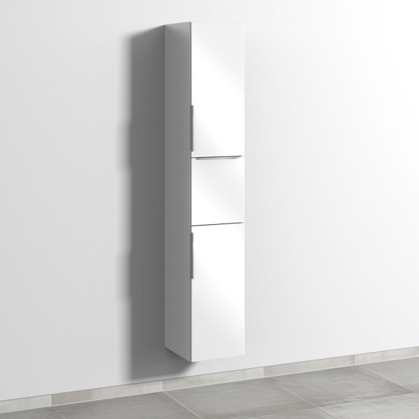 Sanipa 3way Hochschrank mit 2 Türen und 1 Auszug, Weiß-Glanz
