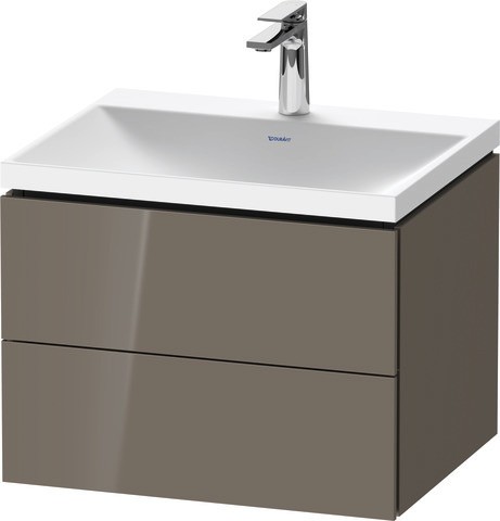 Duravit L-Cube c-shaped Set wandhängend Flanell Grau Hochglanz 600x480x480 mm - LC6950O89890000