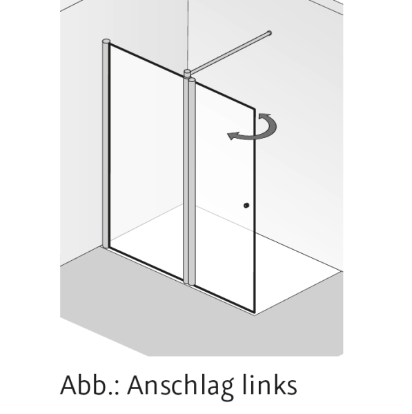 HSK Walk In Easy 2 Frontelement mit 1 schwenkbarem Seitenteil