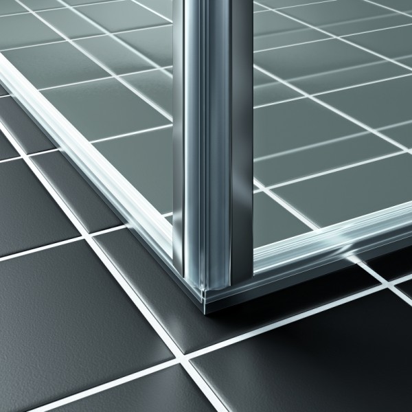 Kermi Eck-Halbteil rechts Liga 2CR 1230x1850, silber hochglanz, ESG klar, LI2CR12318VAK