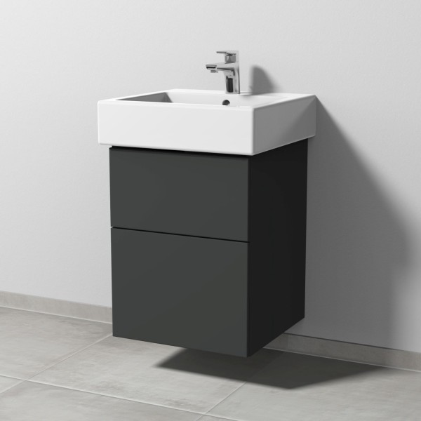 Sanipa 3way Waschtischunterbau zu Duravit Vero Waschtisch mit 2 Auszügen, Graphit-Matt