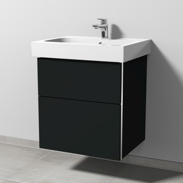 Sanipa 3way Waschtischunterbau zu Geberit iCon Waschtisch mit 2 Auszügen, Vulkan-Matt