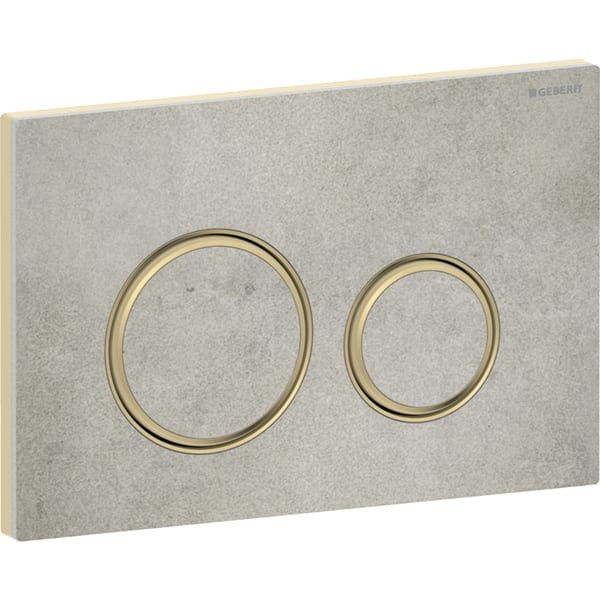 Geberit Betätigungsplatte Sigma21, für 2-Mengen-Spülung Messing, Betonoptik, 115652JV1