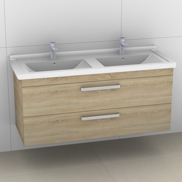 Artiqua 411 Waschtischunterschrank für Starck 3 033213 Castello Eiche quer NB, 411-WU2L-D11-7134-426
