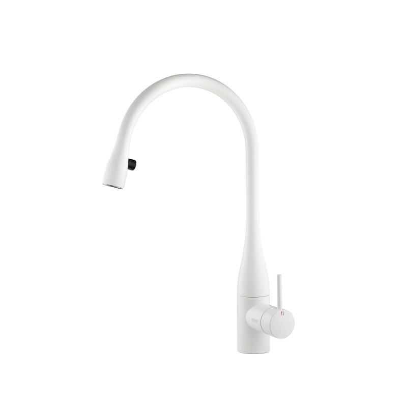 KWC Hebelmischer,Auszugauslauf verd. Eve glacier white Ausladung 225, mit Licht 10121103150FL