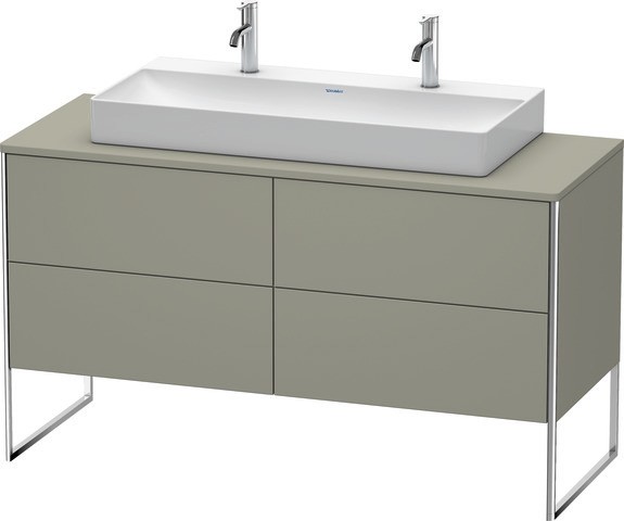 Duravit XSquare Konsolenwaschtischunterbau bodenstehend Stein Grau Seidenmatt 1400x548x778 mm - XS49