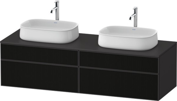 Duravit Zencha Konsolenwaschtischunterbau wandhängend Graphit & Schwarz Linienstruktur n/a & Superma