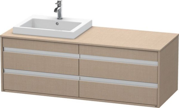 Duravit Ketho Konsolenwaschtischunterbau wandhängend Leinen Matt 1400x550x496 mm - KT6757L7575