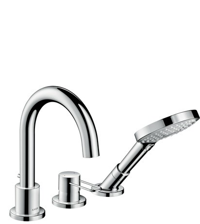 Hansgrohe 3-Loch Wannenmischer Axor Uno F-Set Bügelgriff chrom Wannenrandmontage, 38436000 , 3843600