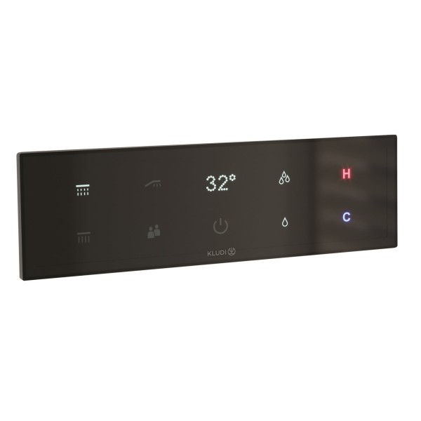 KLUDI-Touch, Tronic Elektronisches Unterputz-Thermostat Touch Display Schwarz