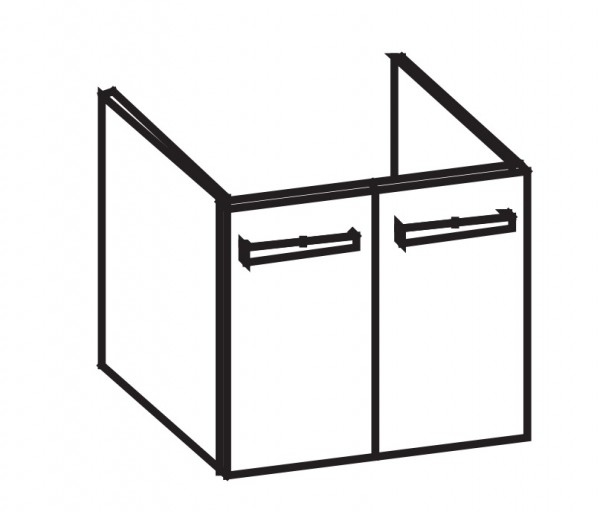 Artiqua 413 Waschtischunterschrank für Citterio 500544 ( ehem. 123560), Anthrazit Glanz, 413-WU2T-K1