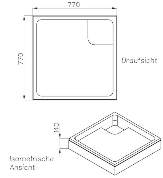 Neuesbad Wannenträger für Artweger Sabine 80x80x2,5